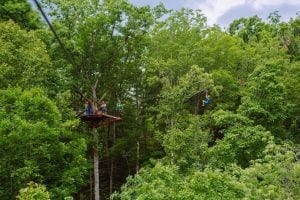 family ziplining in the smoky mountains